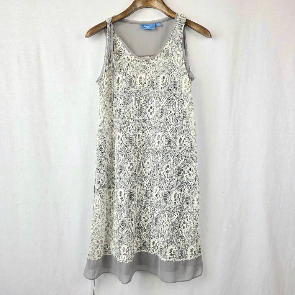 Simply Vera Wang Lace Dress Gray S Sleeveless